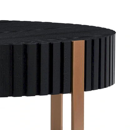 Modern Handcraft Drum Coffee Table 31.5 inch Round Coffee Table for Living Room,Small Coffee Table with Sturdy Pedestal