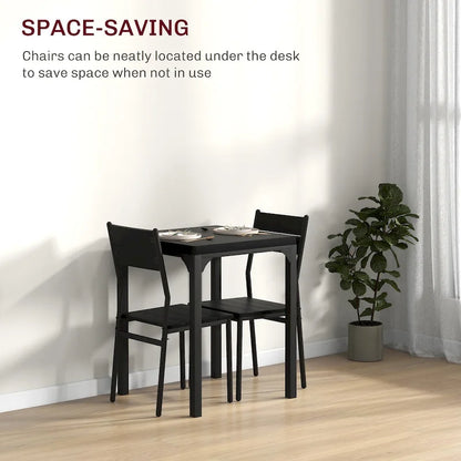 3 Piece Dining Table Set for 2, Modern Kitchen Table and Chairs, Dining Room Set for Breakfast Nook, Small Space