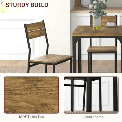 3 Piece Dining Table Set for 2, Modern Kitchen Table and Chairs, Dining Room Set for Breakfast Nook, Small Space