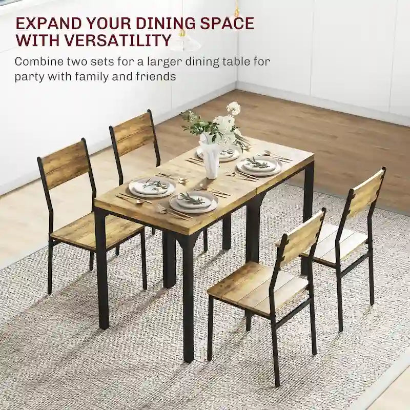3 Piece Dining Table Set for 2, Modern Kitchen Table and Chairs, Dining Room Set for Breakfast Nook, Small Space