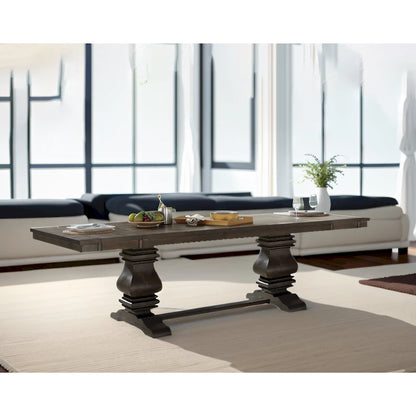 Brown Fabric & Espresso Dining Set (1 Table/2 Chairs)