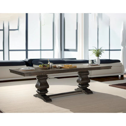 CUSchoice Brown Fabric & Espresso Dining Set (1 Table/2 Chairs)