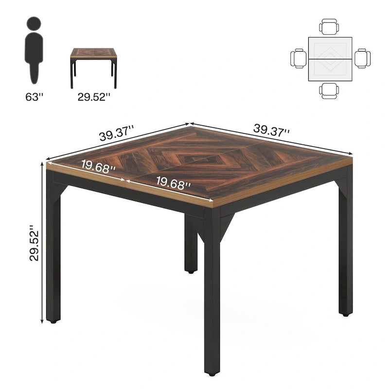 Small Conference Table, Square Meeting Table for Home Office - 39.37 L x 39.37 W x 29.52 H