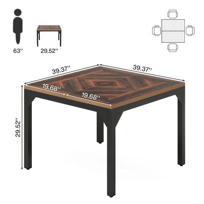 Small Conference Table, Square Meeting Table for Home Office - 39.37 L x 39.37 W x 29.52 H