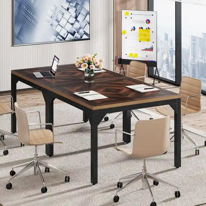 Small Conference Table, Square Meeting Table for Home Office - 39.37 L x 39.37 W x 29.52 H