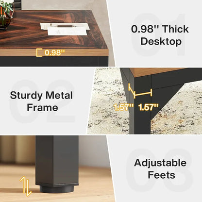 Small Conference Table, Square Meeting Table for Home Office - 39.37 L x 39.37 W x 29.52 H