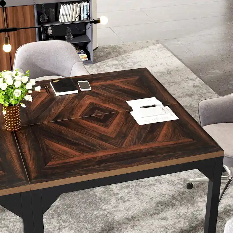 Small Conference Table, Square Meeting Table for Home Office - 39.37 L x 39.37 W x 29.52 H