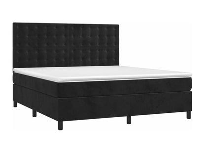 Lit à sommier tapissier avec matelas Noir 180x200 cm Velours XDVD17795