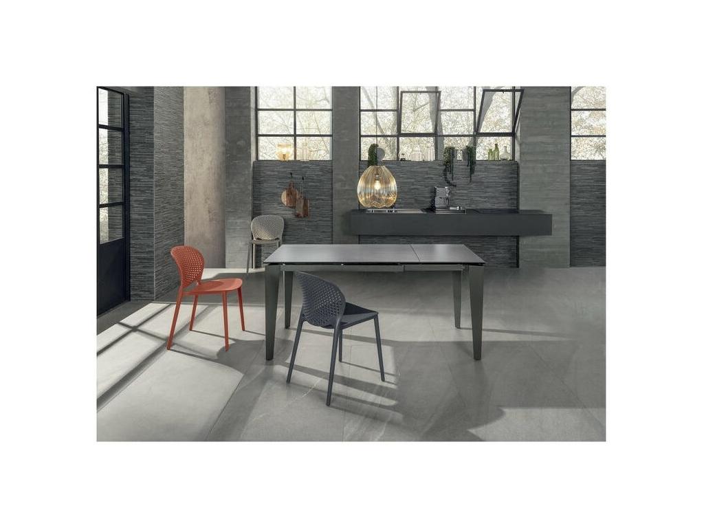 Table extensible de 120cm à 170cm plateau moderne en céramique sur verre trempé marbre anthracite TCJS42552