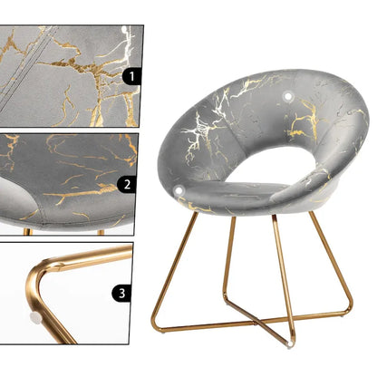 Modern Bronzing Velvet Upholstered Accent Chair Vanity Leisure Chair