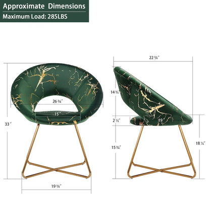 Modern Bronzing Velvet Upholstered Accent Chair Vanity Leisure Chair