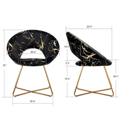 Modern Bronzing Velvet Upholstered Accent Chair Vanity Leisure Chair