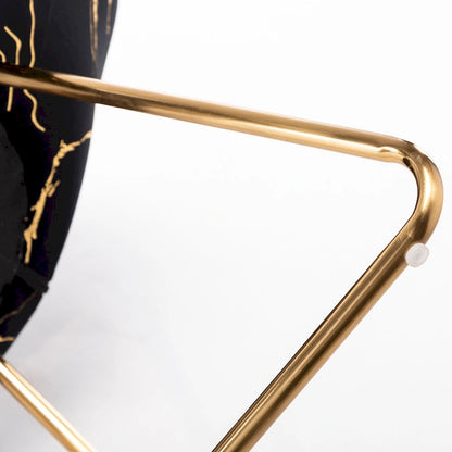 Modern Bronzing Velvet Upholstered Accent Chair Vanity Leisure Chair