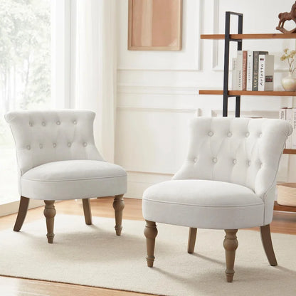Tufted Upholstered Accent Chairs Set of 2