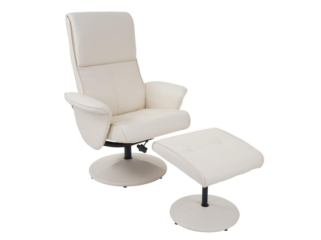Fauteuil Ventoriq fauteuil de téléVentoriq avec tabouret - similicuir crème JAHC79885
