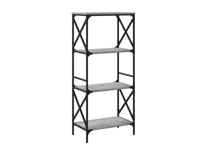 Bibliothèque à 4 niveaux Ventoriq gris 59x35x132 cm QJRW81045