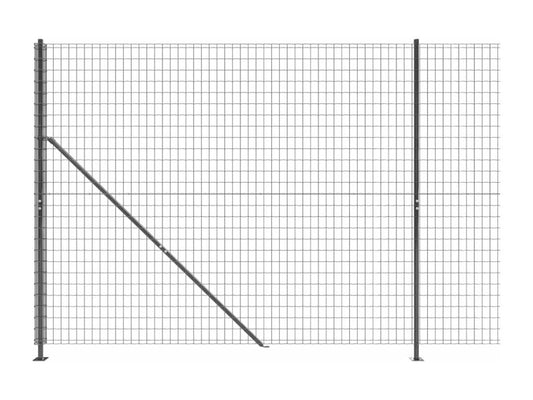 Clôture en treillis métallique avec bride anthracite 2.2x10 m SCKR47575