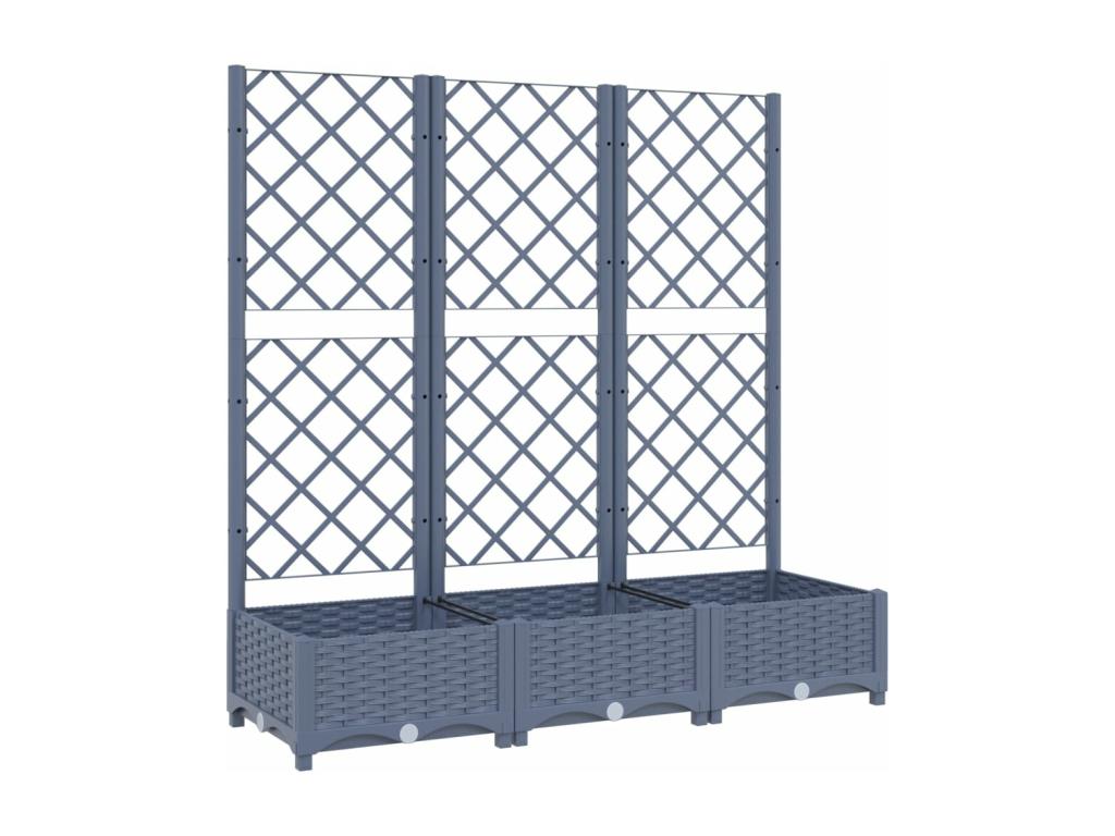 Jardinière avec treillis Gris foncé 120x40x121.5 cm PP JFJX47540