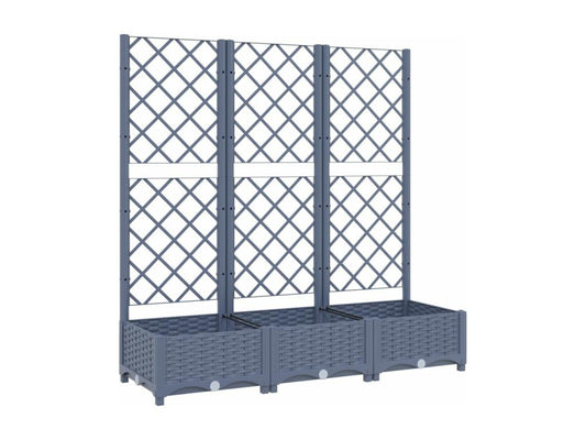 Jardinière avec treillis Gris foncé 120x40x121.5 cm PP JFJX47540