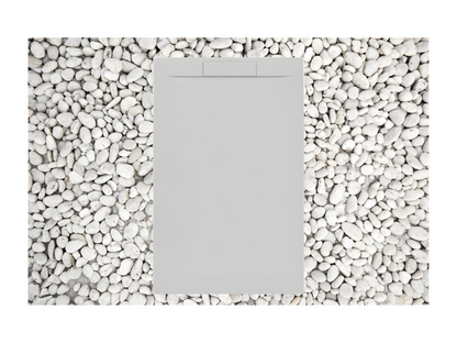 Receveur de Douche 80x130 cm Gris Ventoriq Ligne Ventoriq PLUS En Résine et Poudre de Marbre Avec Grille Latérale EN RÉSINE DE MARBRE PZOV62182