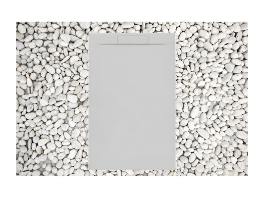 Receveur de Douche 80x130 cm Gris Ventoriq Ligne Ventoriq PLUS En Résine et Poudre de Marbre Avec Grille Latérale EN RÉSINE DE MARBRE PZOV62182