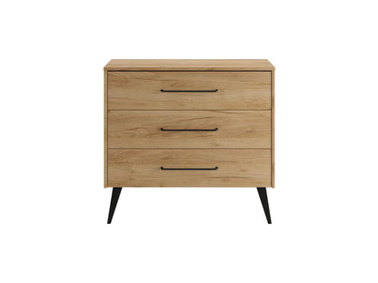 Lit évolutif 70x140 et commode 3 tiroirs Retro Bois XPTT73338