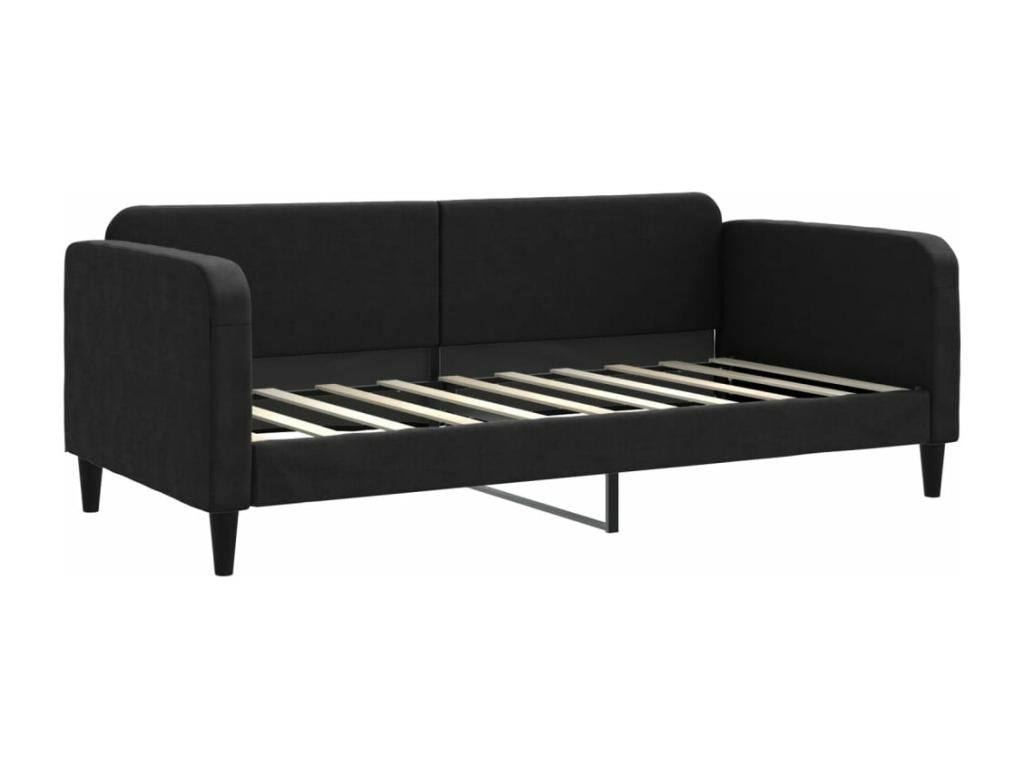 Lit de repos noir 90x190 cm tissu EOHJ72563