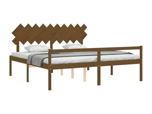 Lit pour personne âgée sans matelas 200x200 cm bois massif GQNP63960