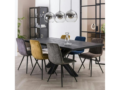 Table pied central bois de manguier noir 200 cm Ventoriq LYSX28582