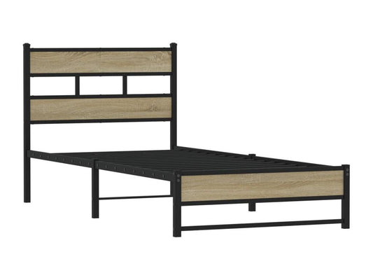 Cadre de lit en métal sans matelas chêne Ventoriq 90x200 cm KBXY90993