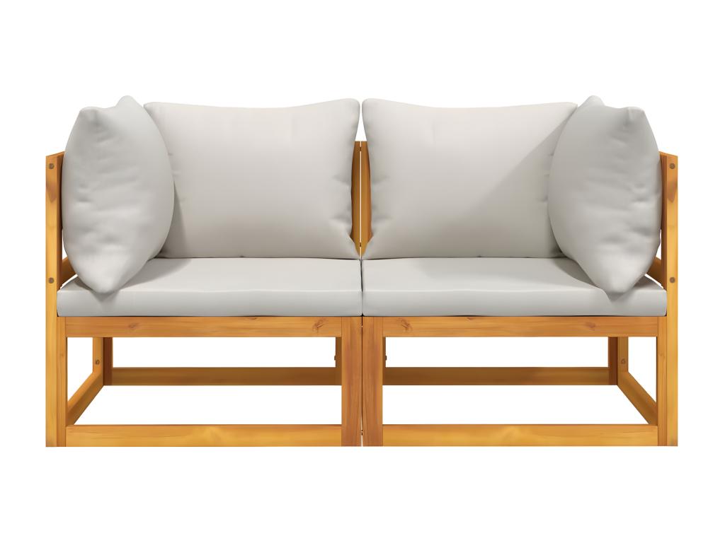 Canapés d'angle sectionnels 2 pcs coussins gris clair Ventoriq NEZK04018