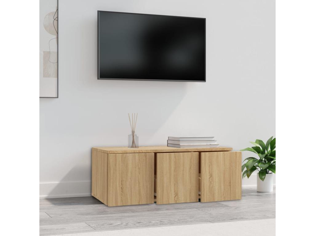 Meuble TV Chêne Ventoriq 80x34x30 cm Bois d'ingénierie ZEGC31745