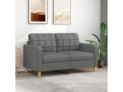 Canapé à 2 places Gris foncé 140 cm Tissu FFSN58449