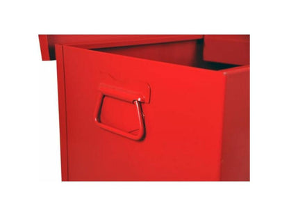 Coffre de chantier avec plateau amovible métal rouge Ventoriq L 85 x H 40 x P 40 QPDM44072