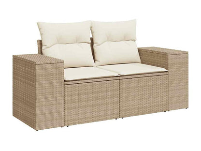 Salon de jardin avec coussins 6 pcs beige résine tressée UCRV47211