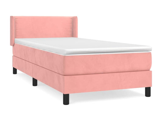 Lit à sommier tapissier avec matelas Rose 100x200 cm Velours XLRY46771