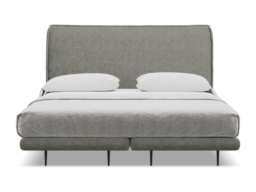 Lit capitonné matelas en tissu bouclette 140x200 - éléphant - Ventoriq ERWC39381