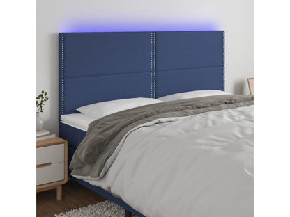 Tête de lit à LED Bleu 200x5x118/128 cm Tissu TDIX36016