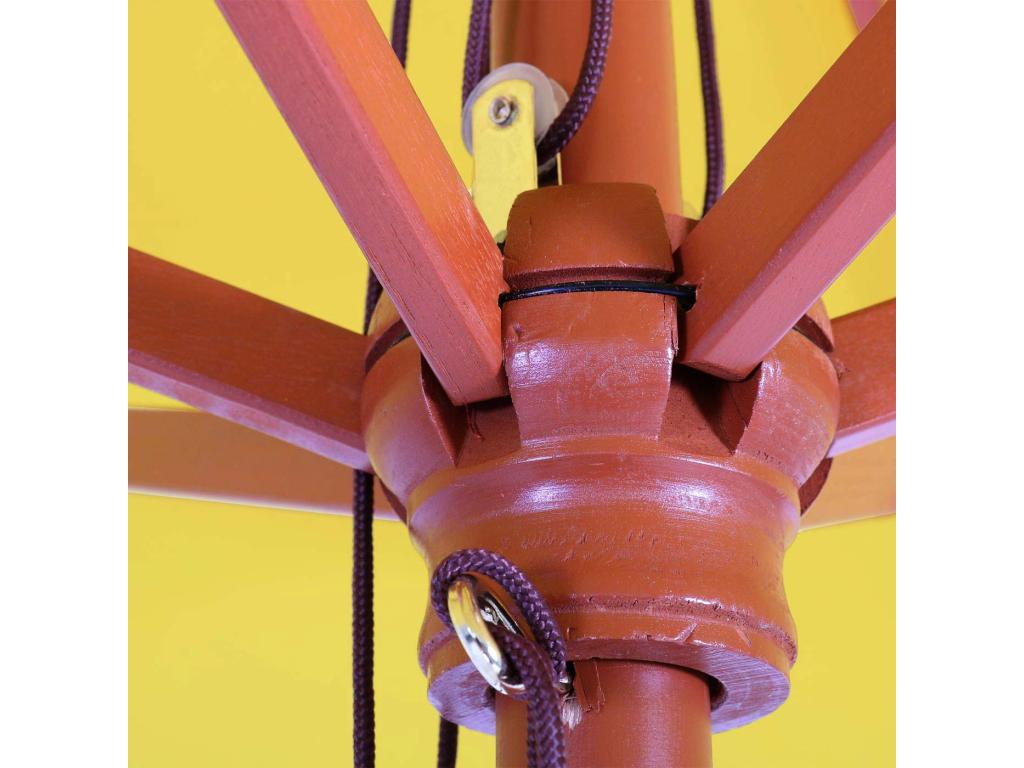 Parasol Ventoriq parasol de jardin parasol de marché 3m polyester/bois - jaune UJTD99935