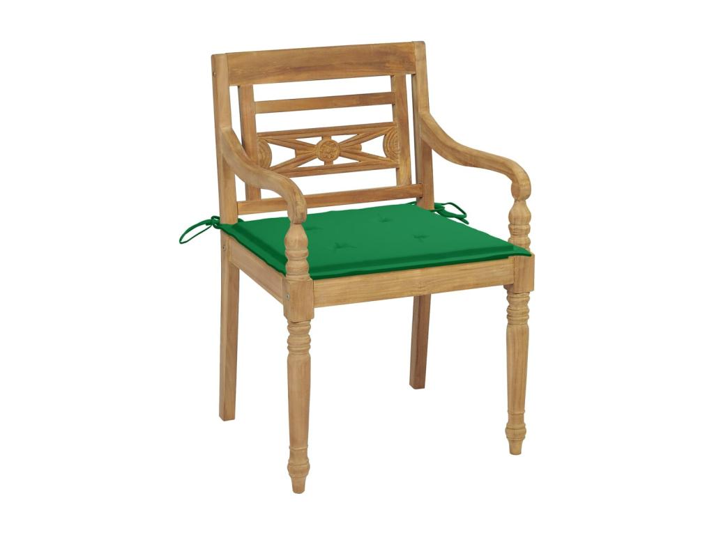 Chaises Lumenao avec coussins 4 pièces Bois de teck solide ZNQY44926