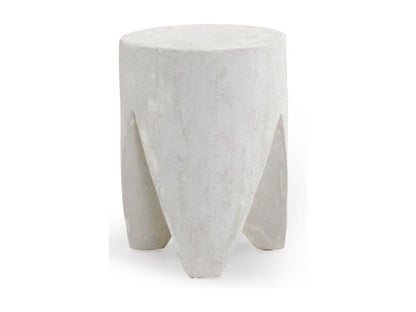 Table d'appoint en résine blanche couleur ciment EUYS27048