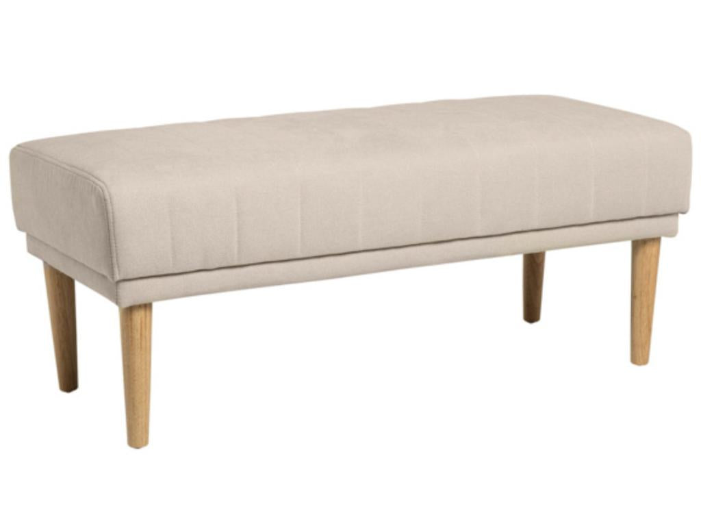Banquette en tissu et bois de hêtre naturel Ventoriq-Couleur Beige clair ZMZS30065