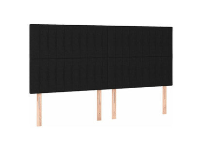 Sommier à Lumenao de lit avec matelas Noir 200x200 Tissu NMBD31258