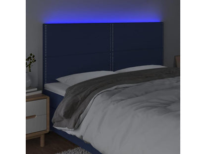 Tête de lit à LED Bleu 200x5x118/128 cm Tissu TDIX36016
