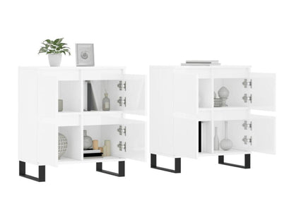 Buffets 2 pcs blanc brillant bois d'ingénierie PABZ47129