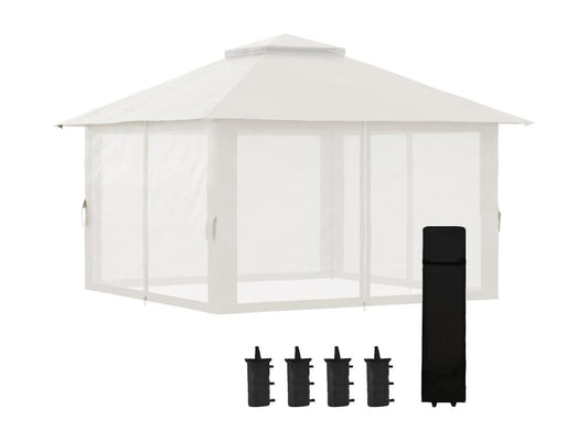 Tonnelle barnum de jardin pop-up pliant 3.92L x 3.92l x 2.83H m sacs de lestage et transport inclus crème SGHZ00311