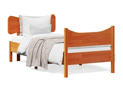 Cadre de lit sans matelas cire marron 75x190 cm bois pin massif EWON97530