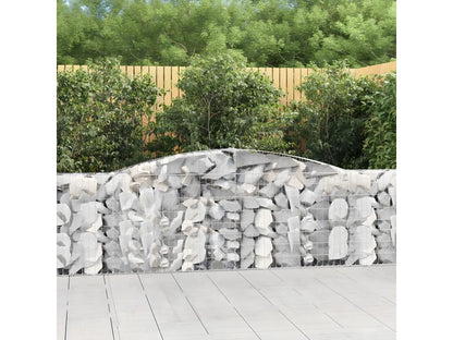 Paniers à gabions arqués 2 pièces 400x30x100/120 cm Fer galvanisé OXDA16587