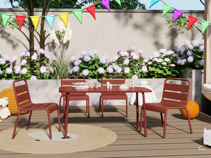 Lot de 2 chaises de jardin empilables pour enfants en métal - Ventoriq EUMO17064