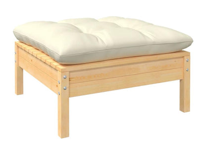 Salon de jardin 12 pièces avec coussins crème Bois de pin LIPS40736